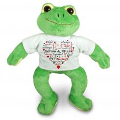 personalisiertes Kuscheltier Frosch - Herz always together mit Namen 