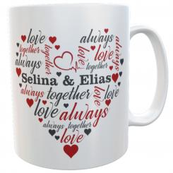 Geschenk zum Valentinstag Herz mit Namen inkl. Geschenkverpackung 