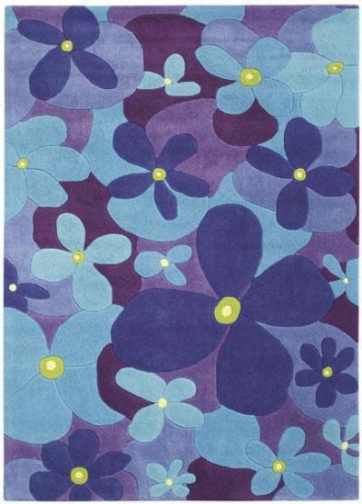 Teppich Colourful Summer Flower blau 60 x 90 cm