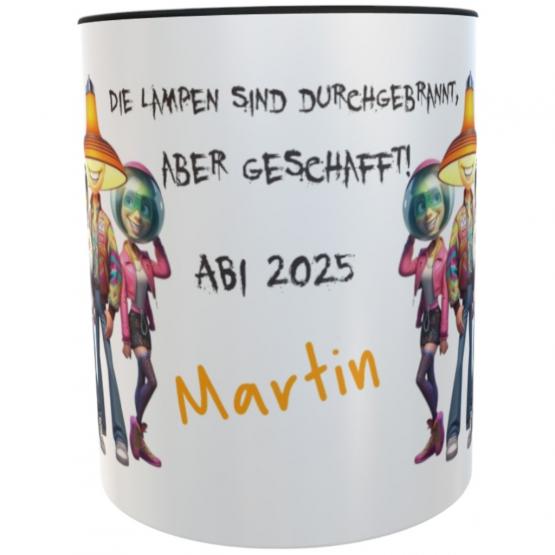 Personalisierte Abi-Tasse 2025 – Lustiges Abitur-Geschenk mit Name 