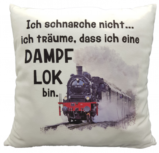 Anti-Schnarch Kissen Lokomotive Spruch Ich schnarche nicht Geschenk Geburtstag Dampflok-Fans Schnarchen 
