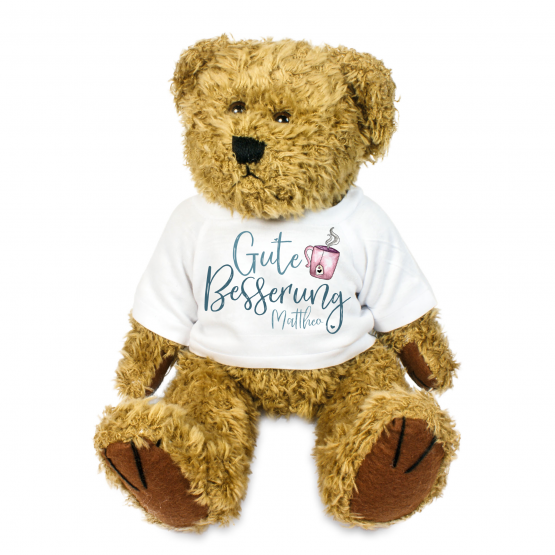 Kuschel-Trost Teddybär mit Spruch: Gute Besserung 