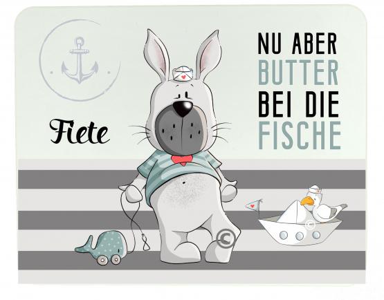Frühstücks-Brettchen Hase mit Namen 