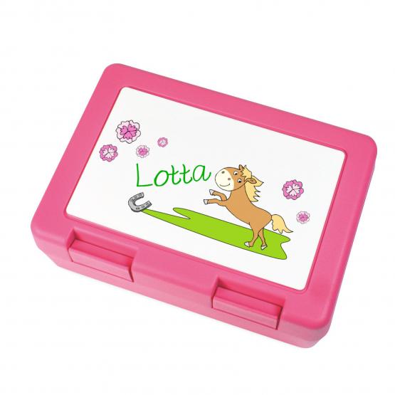 Brotdose Pferd mit Wuschnamen personalisiert 