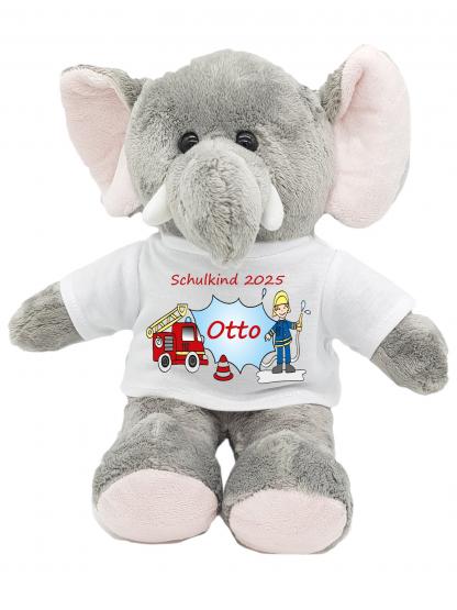 Elefant Kuscheltier für die Schultüte mit Wunschname zur Einschulung 