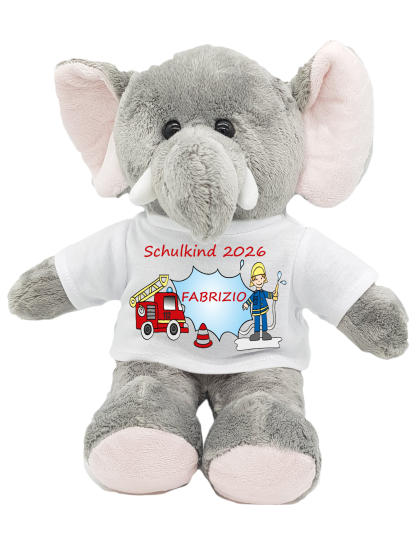 Elefant Kuscheltier für die Schultüte mit Wunschname zur Einschulung 