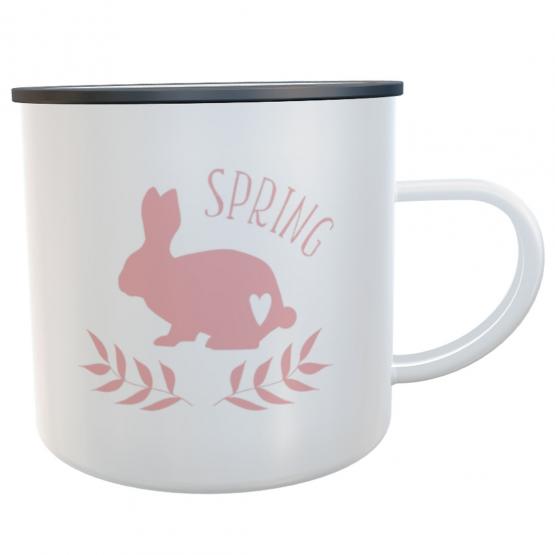 personalisierte Emaille-Tasse Hase für die Osterzeit 