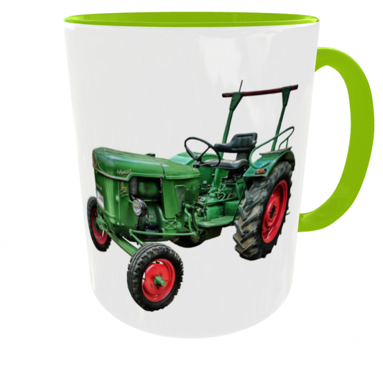 Personalisierte Traktor Kaffeetasse mit Wunschname & Geburtsjahr zum Geburtstag 