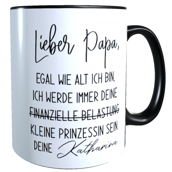 Tasse Papa Ich bleibe deine Prinzessin 