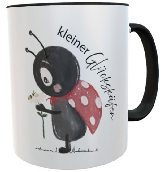 personalisierbare Tasse Marienkäfer Spruch kleiner Glückskäfer 