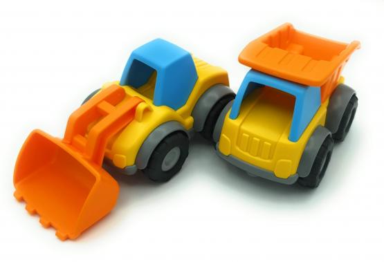 Haba Spielzeugauto-Set Muldenkipper Radlader 