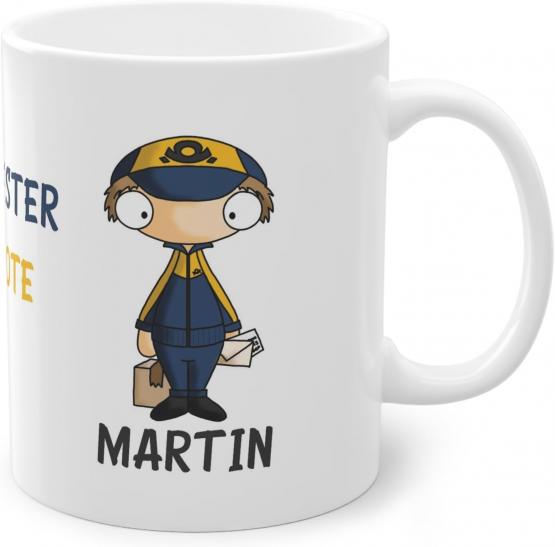 Lustige Bürotasse Postbote mit Spruch 