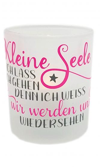 Teelicht für Sternenkinder Trauerkerze Engel rosa 			