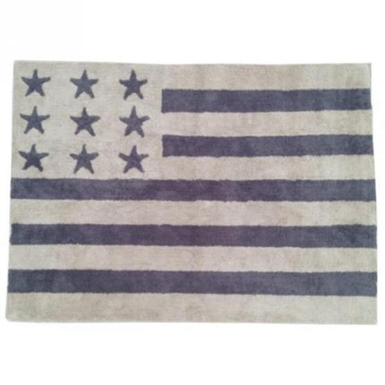Lorena Canals Kinderteppich Amerikanische Flagge grau 