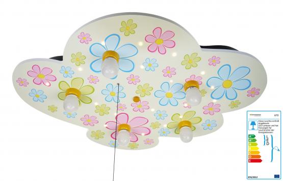 LED Kinderlampe Flower Power - bunte Blumen 