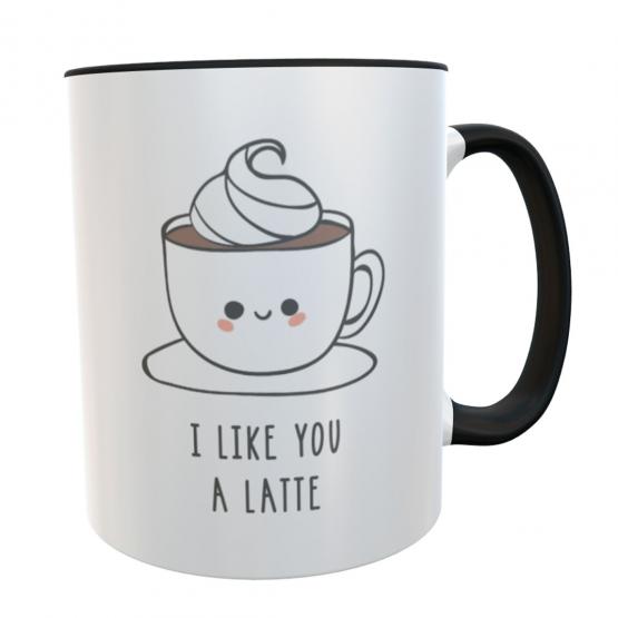Valentinstag-Geschenk Tasse mit Spruch I like you a Latte 