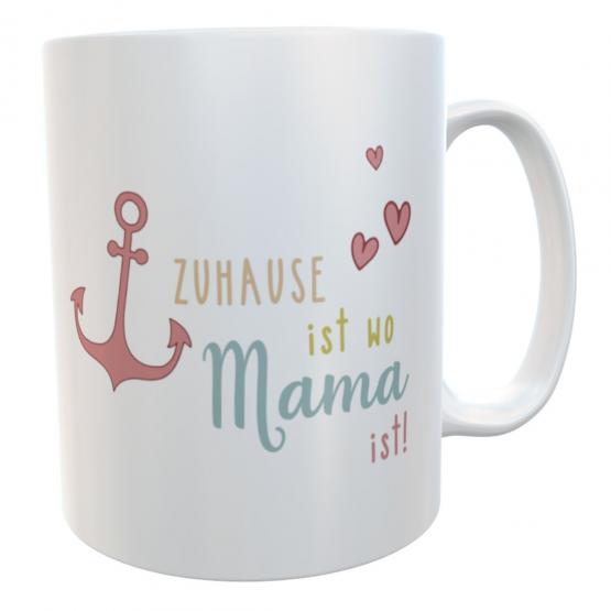 Personalisierte Kaffee-Tasse zum Muttertag mit Anker Motiv und Wunsch-Namen 