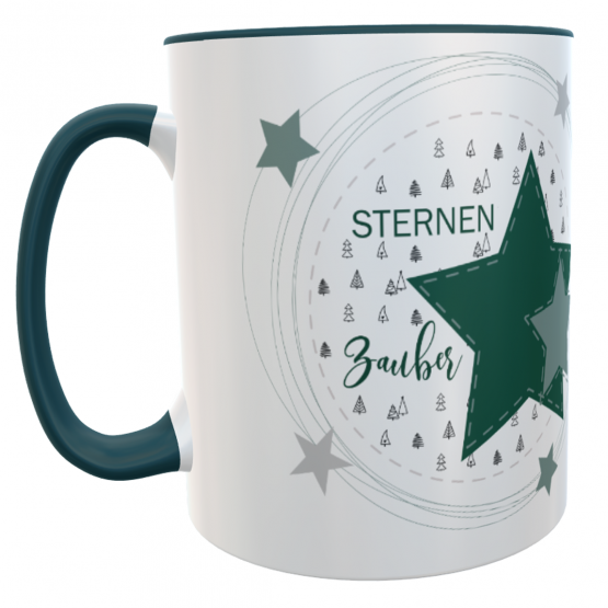 Weihnachtstasse Sternenzauber mit Name 