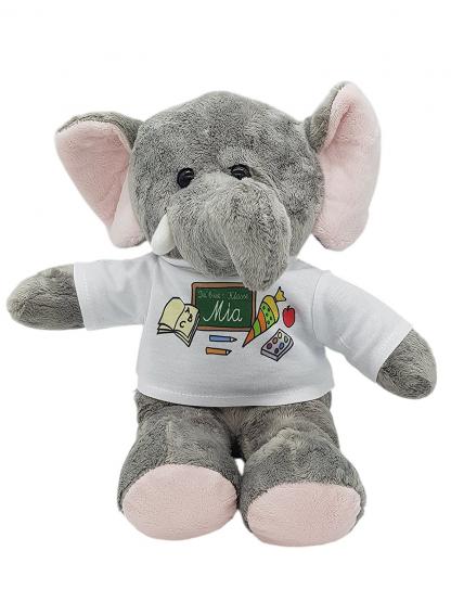 personalisierter Elefant Kuscheltier für die Zuckertüte zur Einschulung 