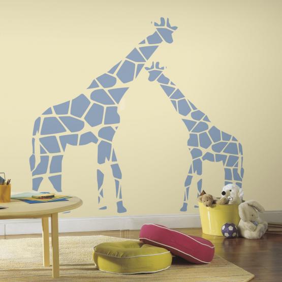 Roommates Wandsticker Giraffen blau XL 