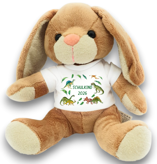 Hase Kuscheltier für die Zuckertüte Dino 