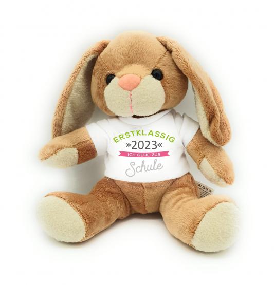 Hase Kuscheltier für die Zuckertüte Schultüte mit Spruch 