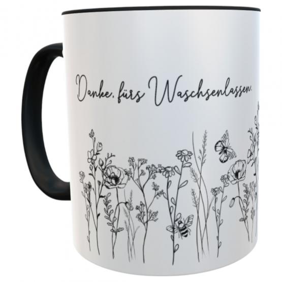 Personalisierte Tasse Erzieherin – Abschiedsgeschenk Kindergarten mit Name – Wildblumen-Tasse 