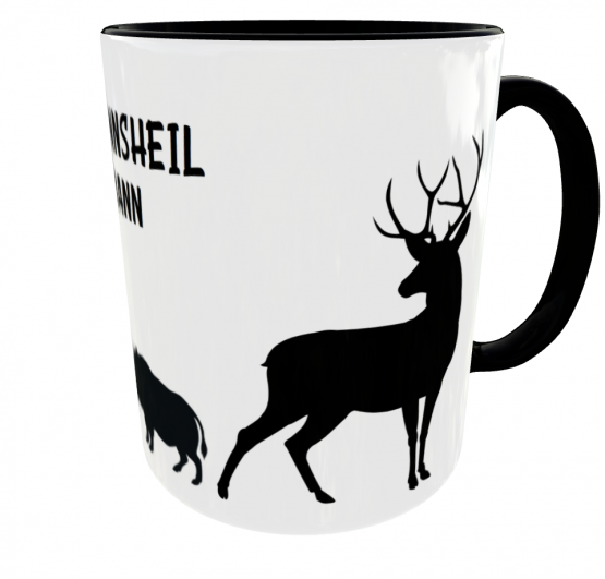 Waidmannsheil Jäger Tasse mit Wunschname – Geschenkidee zur Jägerprüfung & Jagdschein 