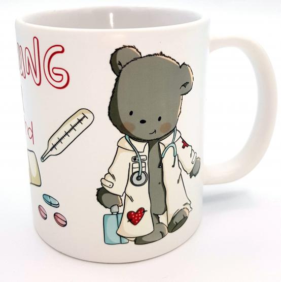Tasse Gute Besserung Doktorbär mit Namen emmapünktchen Genesungsgeschenk | Krankenhausbesuch 