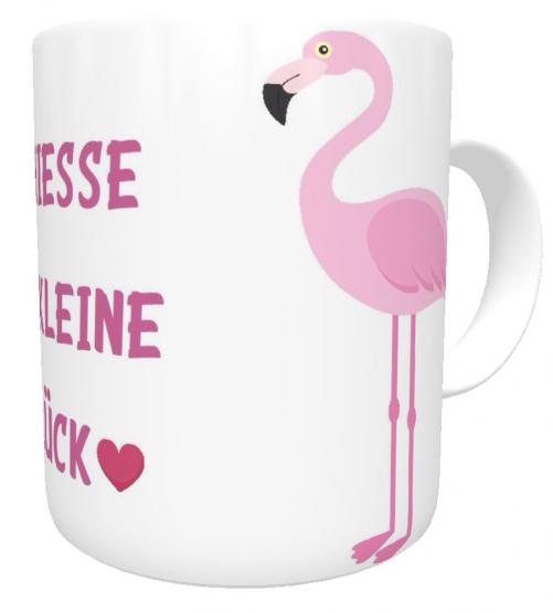 Kaffeetasse Flamingo Genieße das kleine Glück| Teetasse | Kakaotasse 
