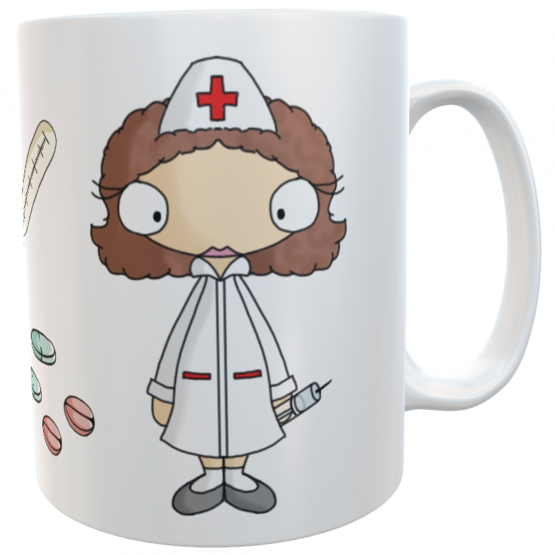 Tasse Krankenschwester mit Herz und Wunschname personalisiert 