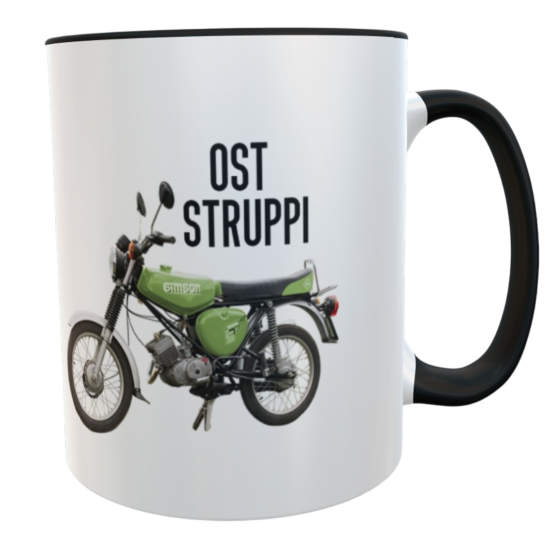 OstStruppi Keramiktasse 330 ml mit Simson Motiv und Ost Struppi Spruch 