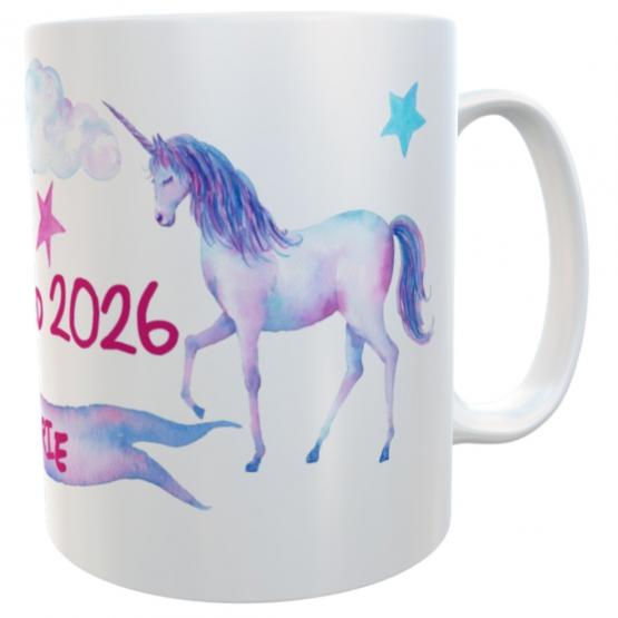 Personalisierte Einschulungstasse Einhorn – Schulkind 2026 – Geschenk zur Einschulung 