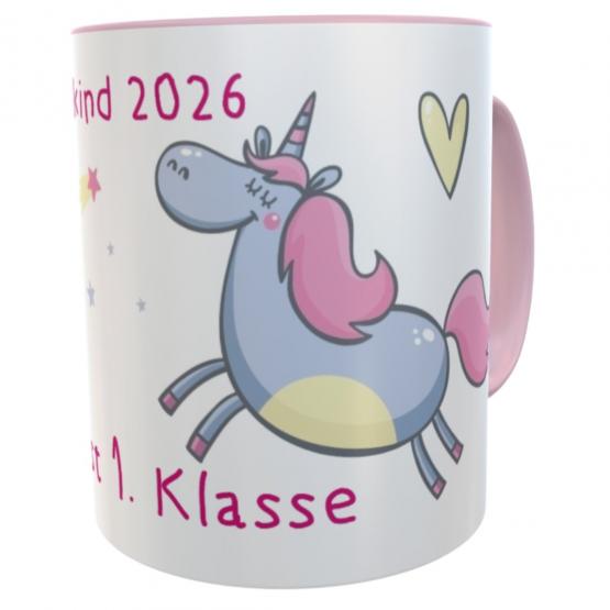 Personalisierte Einschulungs-Tasse Einhorn – Schulkind 2026 
