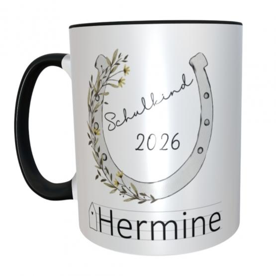Tasse Schulkind Pferdekopf-Mädchen mit Namen 