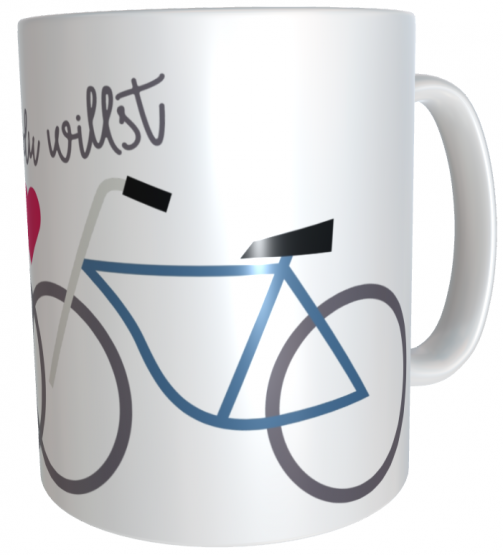 Kaffeetasse Fahrrad Geschenk Wohin du willst inkl. Geschenkverpackung 