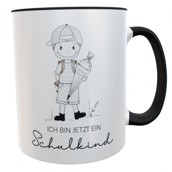 Schulkind-Tasse Junge Schulkind 2024 schwarz 