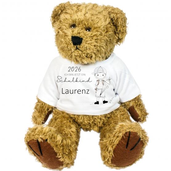 Flauschiger Bär Schulkind – Personalisiertes Kuscheltier 