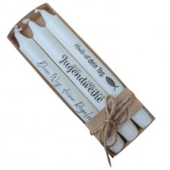 3er-Set Stabkerzen Jugendweihe – Romantische Tischdekoration 