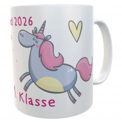 Personalisierte Einschulungs-Tasse Einhorn – Schulkind 2026 