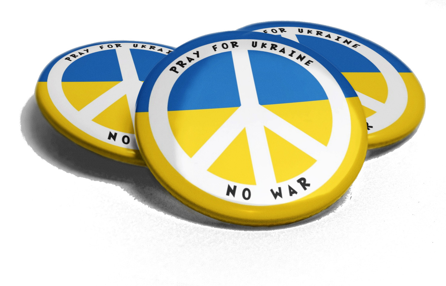 Set Buttons Ukraine mit Peace Zeichen 59mm Ansteck-Pin, Geschenke