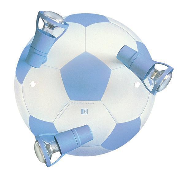 Deckenleuchte Fussball hellblau/weiß | Strahler-Kinderlampen