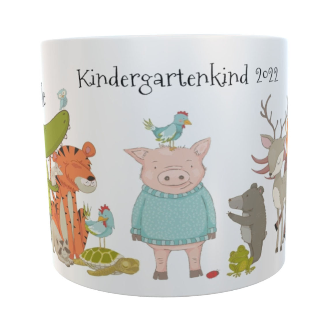 Kindergarten-Tasse Tiere-Mix mit Wunschname 180ml | personalisierte