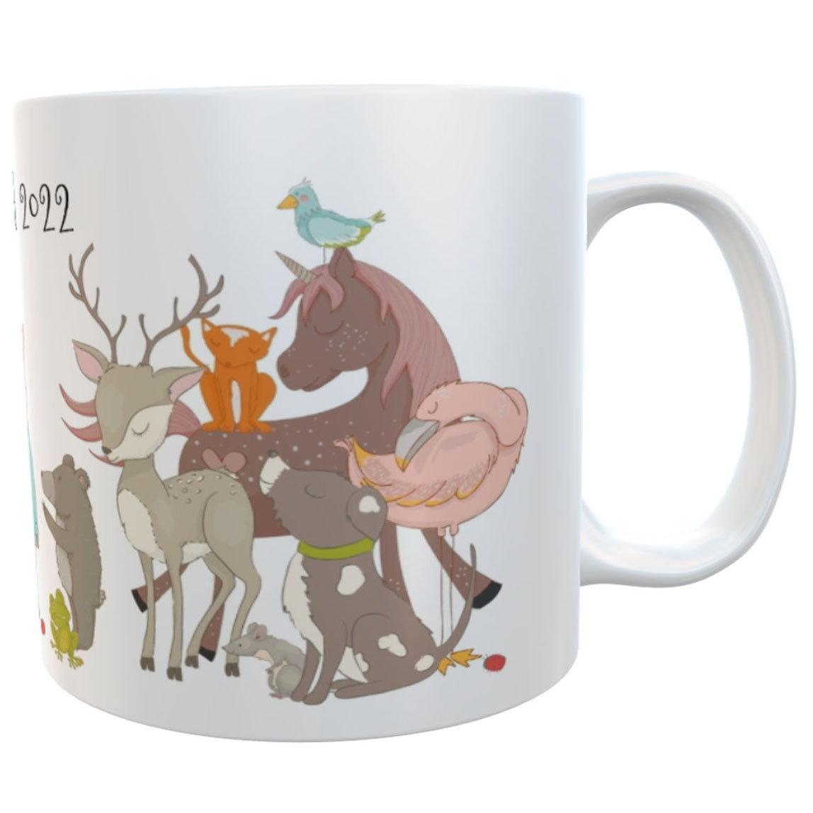 Kindergarten-Tasse Tiere-Mix mit Wunschname 180ml | personalisierte